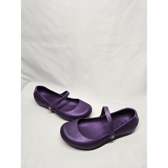Crocs Women's Alice Mary Jane Flats Slip On Shoes Vibrant Violet Purple Size 7 - Picture 1 of 9